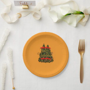  elegant Merry Christmas Paper Plate