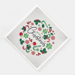 Elegant Merry Christmas Party Napkin