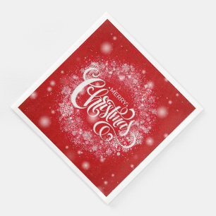 Elegant Merry Christmas Party Napkin