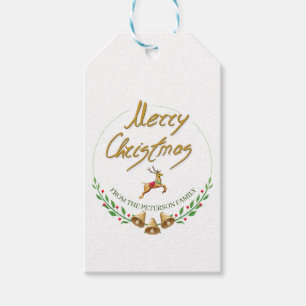 Elegant Merry Christmas Personalised Gift Tag