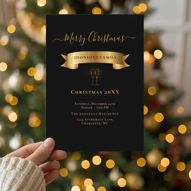 Elegant Merry Christmas Personalised Invitation (Creator Uploaded)