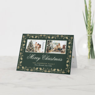 Elegant Merry Christmas Photo Folded Holiday Cards