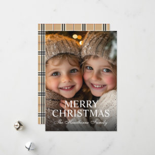 Elegant Merry Christmas Photo Overlay Photo Holiday Card
