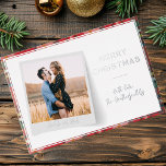 Elegant Merry Christmas Photo Silver Foil Holiday Card<br><div class="desc">Capture the magic of your love this holiday season with our custom couples photo Christmas greetings card. This elegant and personalised card showcases your favourite image front and centre, surrounded by modern script typography that perfectly blend your romance with the spirit of Christmas. Whether it's a cosy winter snapshot or...</div>