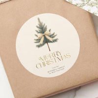 Elegant Merry Christmas Pine Tree Bow Family