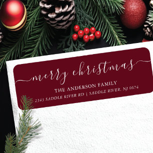 Elegant Merry Christmas Return Address Label