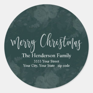 Elegant Merry Christmas Return Address Label