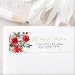 Elegant Merry Christmas Return Address Labels<br><div class="desc">This is an elegant Christmas return address label featuring a modern design. The only elements that are not editable are the colours of the waterclor elements the words "Merry Christmas" // For more holiday card options, please search "HOLIDAY MAILING ACCESSORIES" in the Sincerely By Nicole Zazzle store. * If you...</div>