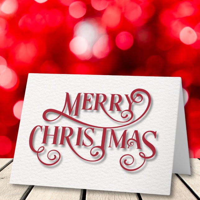 Elegant Merry Christmas Script Card with Gold Tree (Creator Uploaded)