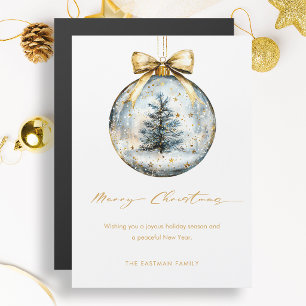 Elegant Merry Christmas Script Gold Ornament