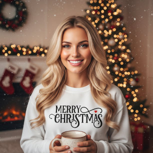 Elegant Merry Christmas Script  Sweatshirt