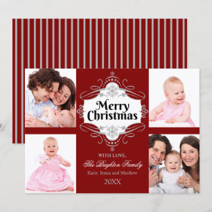 Elegant Merry Christmas Scroll Holiday Photo Card