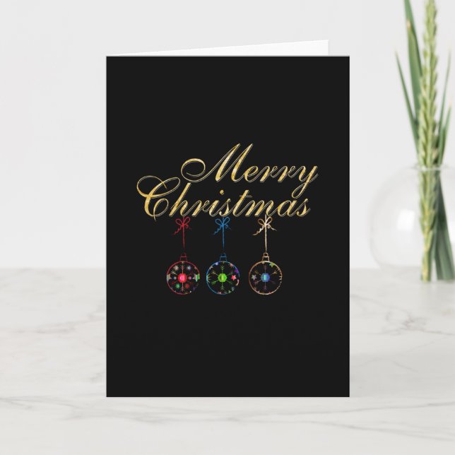 Elegant Merry Christmas Snowflake Art Card (Front)
