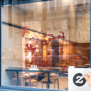 Elegant Merry Christmas Snowflakes, Happy New Year Window Cling