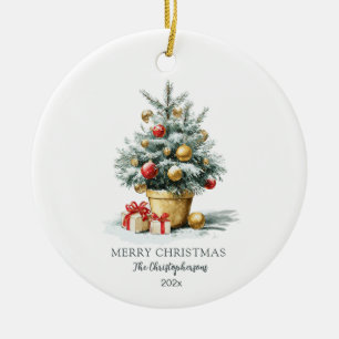 Elegant Merry Christmas Tree Ceramic Tree Decoration
