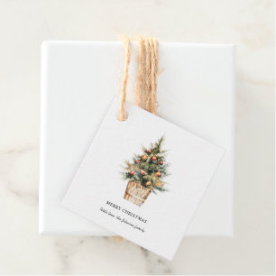 Elegant Merry Christmas Tree Favour Tags