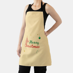 Elegant Merry Christmas Tree Holiday Design Apron