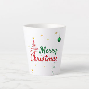 Elegant Merry Christmas Tree Holiday Design Latte Mug