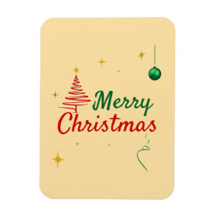 Elegant Merry Christmas Tree Holiday Design Magnet