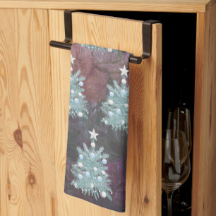 Elegant Merry Christmas Tree Kitchen Towel