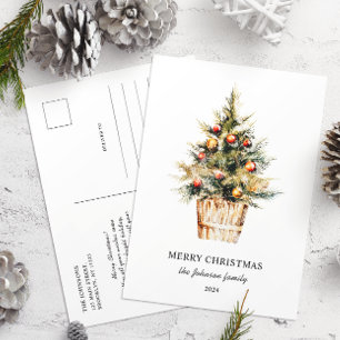 Elegant Merry Christmas Tree Non Photo Postcard