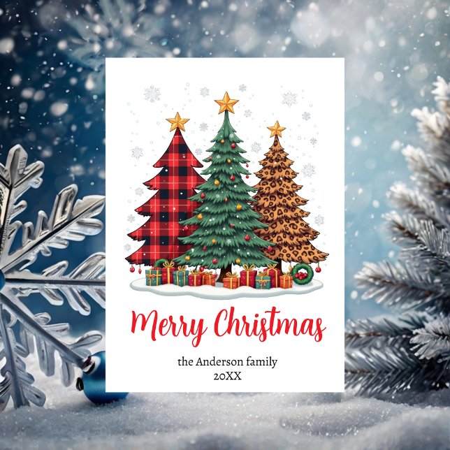 elegant merry christmas trees non photo holiday card (Creator Uploaded)