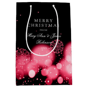 Elegant Merry Christmas Winter Wonder Red Medium Gift Bag