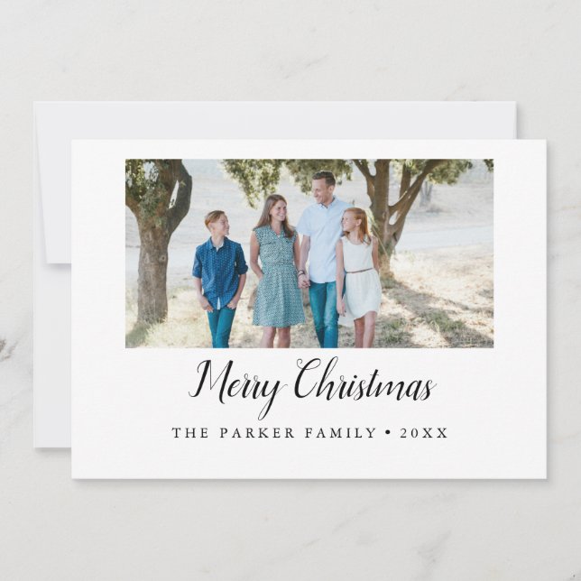 Elegant Merry Christmas Year In Review Holiday  Invitation (Front)