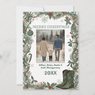 Elegant Merry Christmass Holiday Photo Card