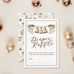Elegant Merry Little Baby Shower Diaper Raffle Enclosure Card
