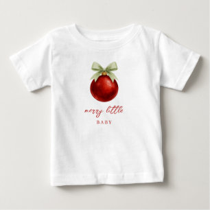Elegant Merry Little Christmas Cute Baby T-Shirt