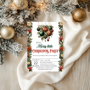 Elegant Merry Little Christmas Party Invitation   