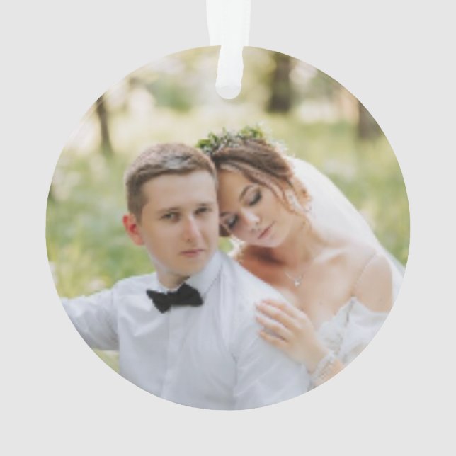 Elegant “Merry & Married” Christmas Ornament (Back)