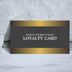 Elegant Metal Gold Grey Salon Loyalty Card