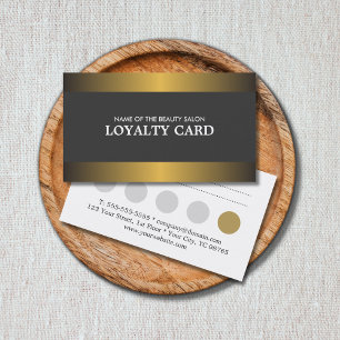 Elegant Metal Gold Grey Salon Loyalty Card