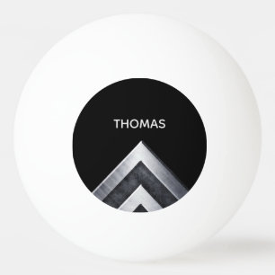 Elegant Metal Pattern Monogrammed Ping Pong Ball