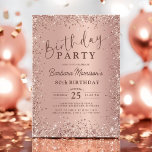 Elegant Metal Rose Gold Glitter 80th Birthday Chic Invitation<br><div class="desc">Celebrate a milestone in style with this Elegant Metal Rose Gold Glitter 80th Birthday Invitation! Featuring a luxurious rose gold metallic design with shimmering glitter accents, this invitation sets the perfect tone for a sophisticated and glamourous celebration. Ideal for an elegant soirée, dinner party, or upscale gathering, it adds a...</div>