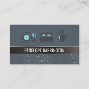 Elegant Metallic   Bed and Breakfast Icon Business Card