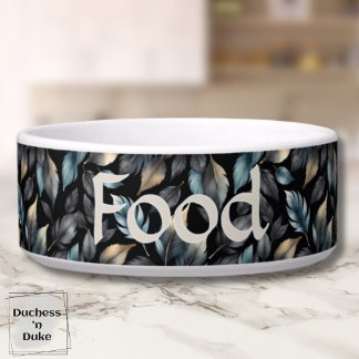 Elegant Metallic Botanical Leaves Personalized Bowl