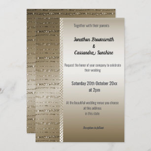 ELEGANT METALLIC BRONZE PATTERN WEDDING INVITATION