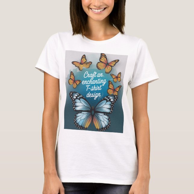 Elegant Metallic Butterfly T-Shirt (Front)