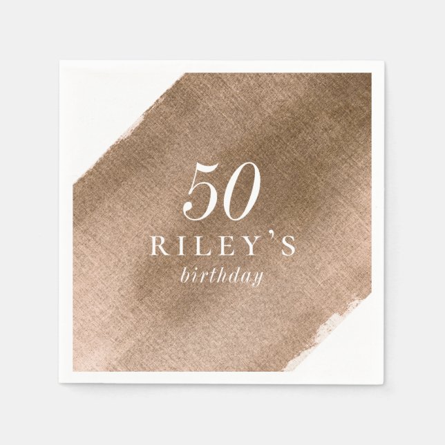 Elegant Metallic Gold Birthday Party Napkin (Front)
