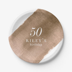 Elegant Metallic Gold Birthday Party Paper Plate