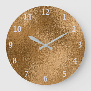 Elegant Metallic Gold Bronze Decorative Large Clock