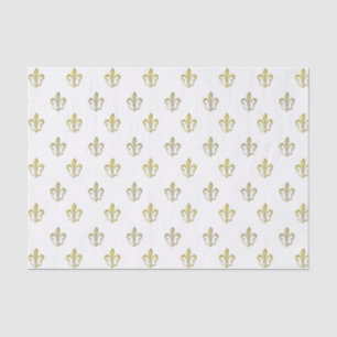 Elegant Metallic Gold Fleurs de lys Tissue Paper