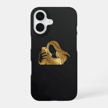 Elegant Metallic Gold Silhouette Selfie Girl