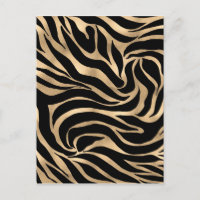 Elegant Metallic Gold Zebra Black Animal Print