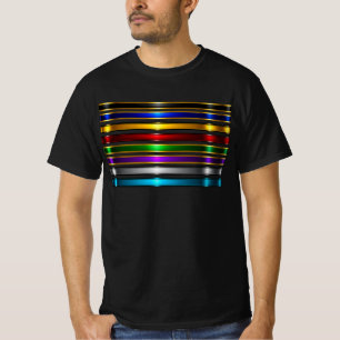 Elegant Metallic Gradient Stripes Design T-Shirt