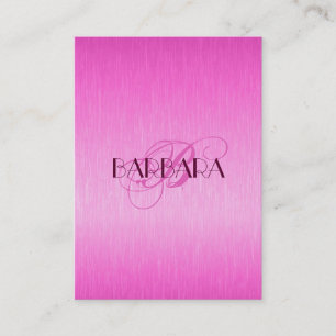Elegant Metallic Hot Pink Brushed Aluminium Look 2 Business Card