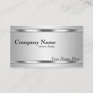 Elegant Metallic Look Silver on Silver Business Card